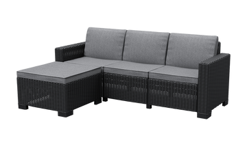 California 3 Seater Chaise Longue Mini - Grey