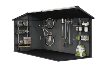 Newton Plus Dual Entry Shed 15x7.5ft - Grey