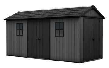 Newton Plus Dual Entry Shed 15x7.5ft - Grey