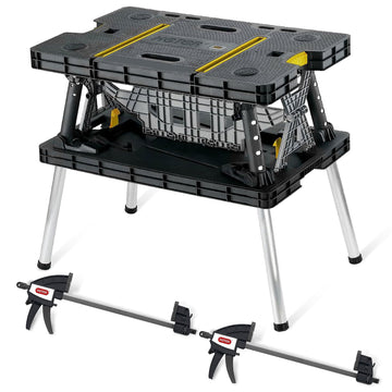 Keter Folding Work Table, Portable Workbench w/ 12