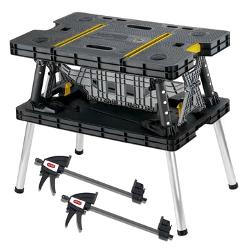 Keter Folding Work Table, Portable Workbench w/ 12