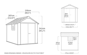 Oakland Shed 7.5x9ft - Grey